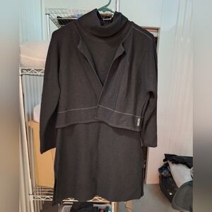 SAINT JAMES | Black, Sleeveless Sweater Turtleneck Dress & Matching Swea…